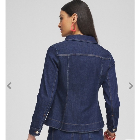 NWT Chico's Soft Peplum Denim Jacket - Picture 2 of 7